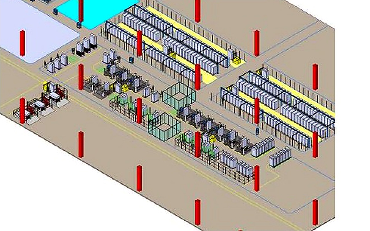 Plant layout with AGV